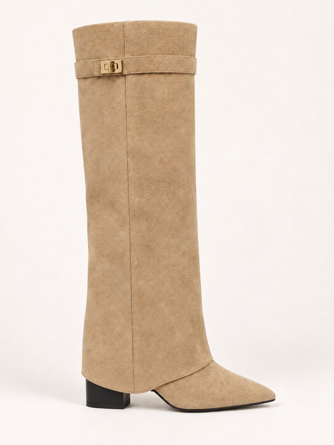 Rovelle buckle boots — apricot suede 02 side