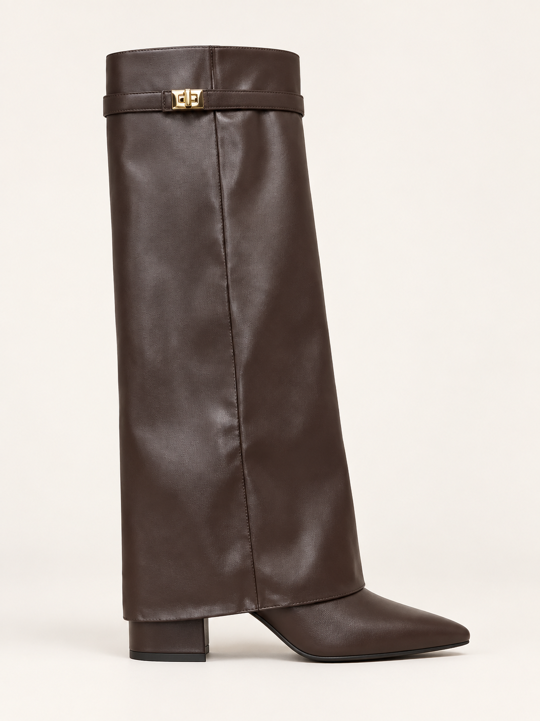 Rovelle buckle boots — brown pu 02 side