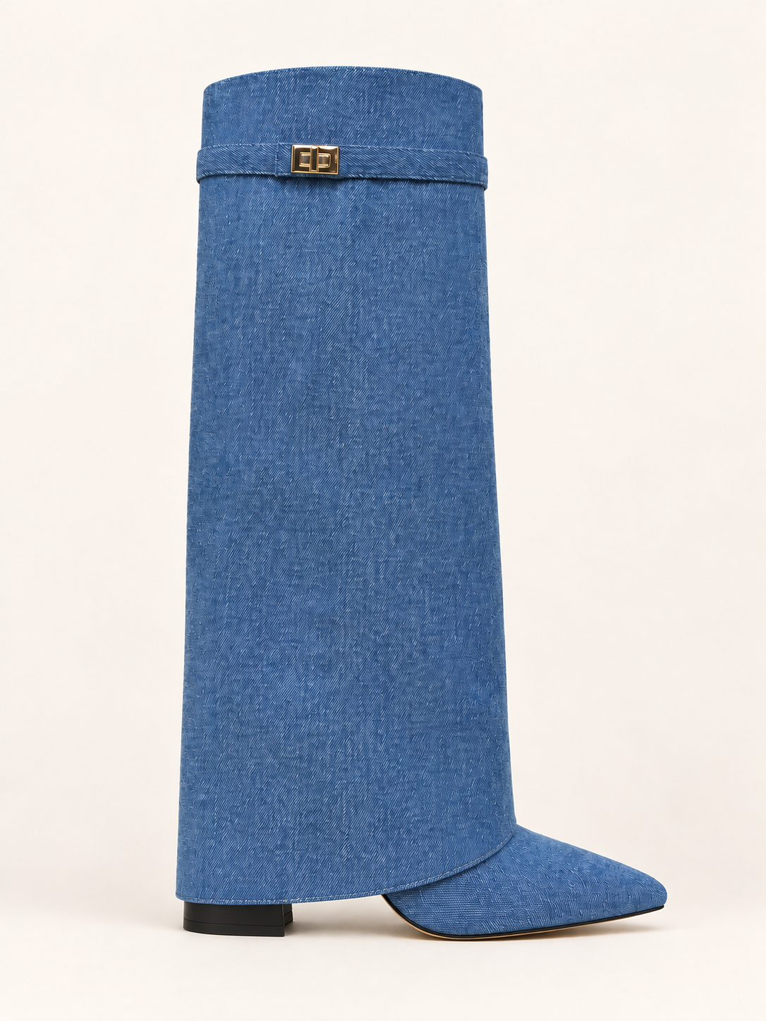 Rovelle buckle boots — denim 02 side