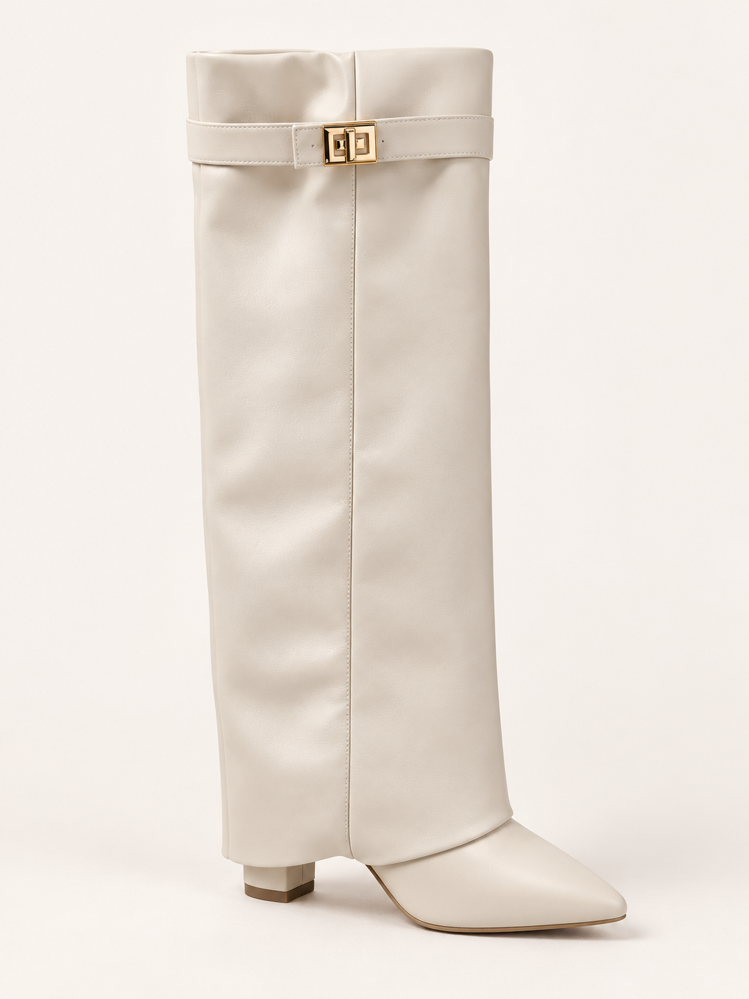 Rovelle buckle boots — white pu 01 three quarter