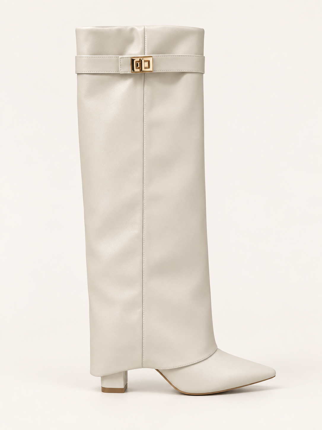 Rovelle buckle boots — white pu 02 side